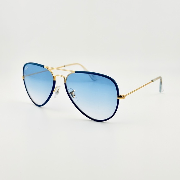 Ray-Ban Aviator Full Color Legend Sunglasses RB3025JM Light Blue Lens Gold Frame main image 4